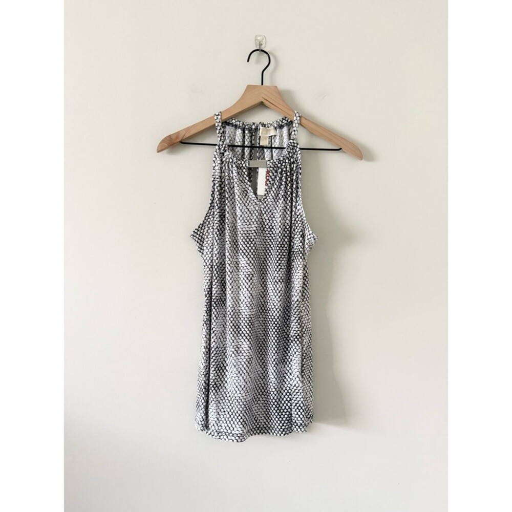 NWT Michael Michael Kors Black & White Printed Sleeveless Top Size S